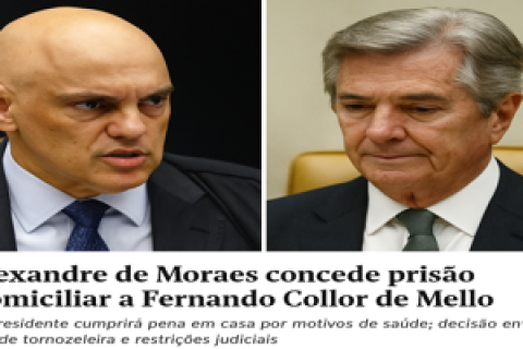Alexandre de Moraes concede prisão domiciliar a Fernando Collor de Mello